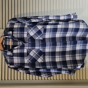 O'Neill Blue and White Plaid Shirt